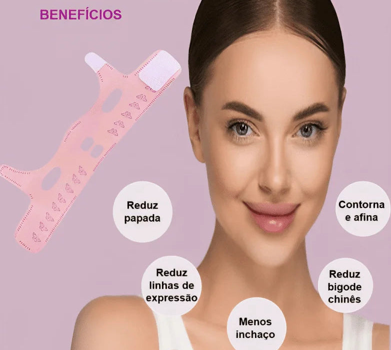 Máscara de Contorno Facial - Suaviza Rugas, Papada e Modela o Rosto